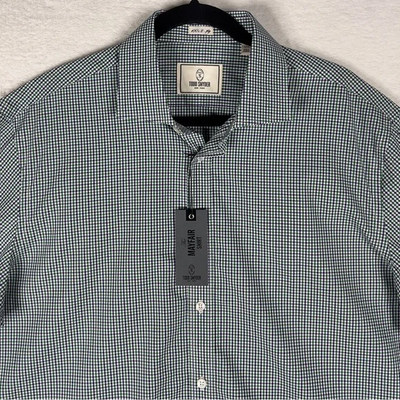 Todd Snyder The Mayfair Dress‎ Shirt Men's 17 32/33 White Green Purple Check NWT